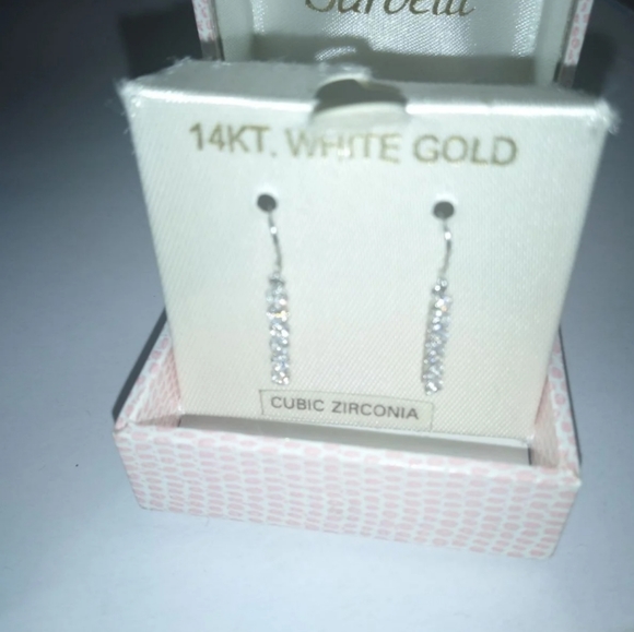 Women's 14KT. WHITE Gold With CZ Earrings - Picture 2 of 4